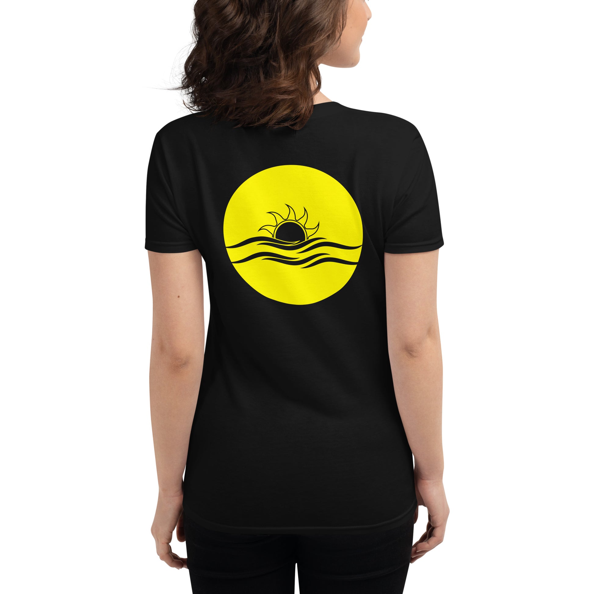 Bold Phased Yellow Women's Graphic Tee | PITTED Surf Apparel