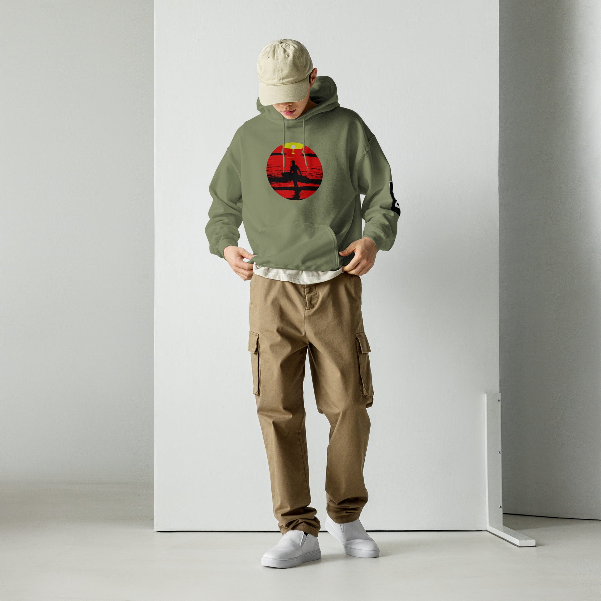 Burning Red Sunset Hoodie – Bold Comfort for Every Day