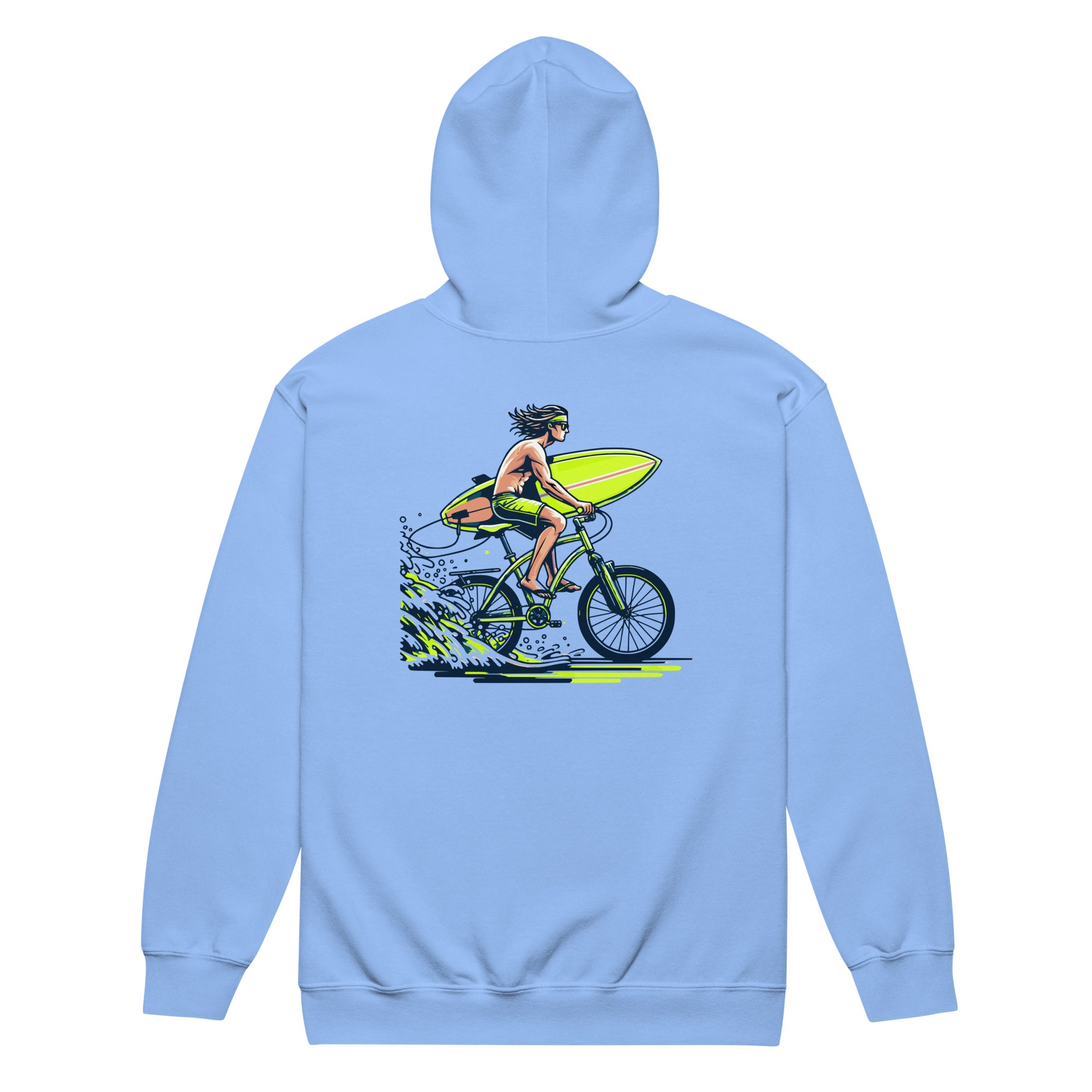 Can’t Catch Me PITTED Hoodie: Comfort Meets Bold Style Zip Up Carolina Blue Back 