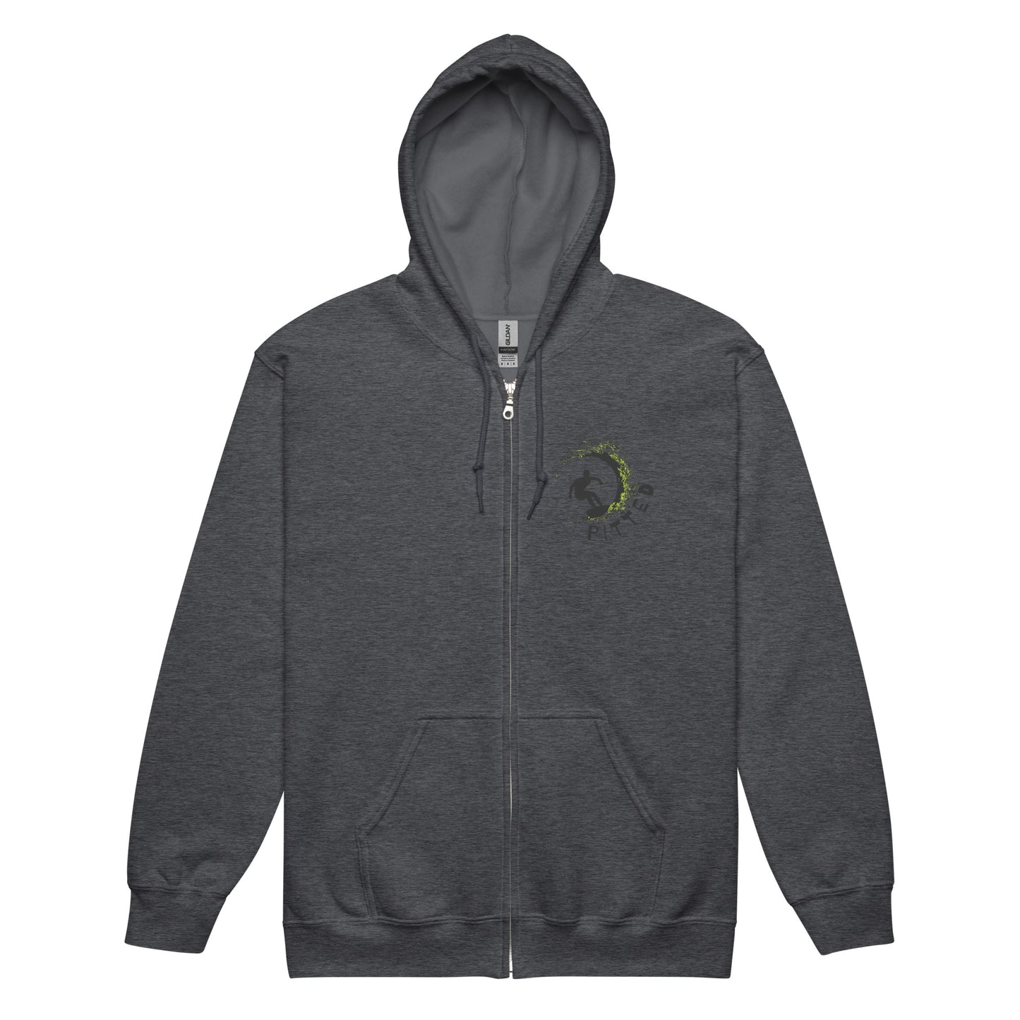 Can’t Catch Me PITTED Hoodie: Comfort Meets Bold Style Zip Up Dark Heather Front