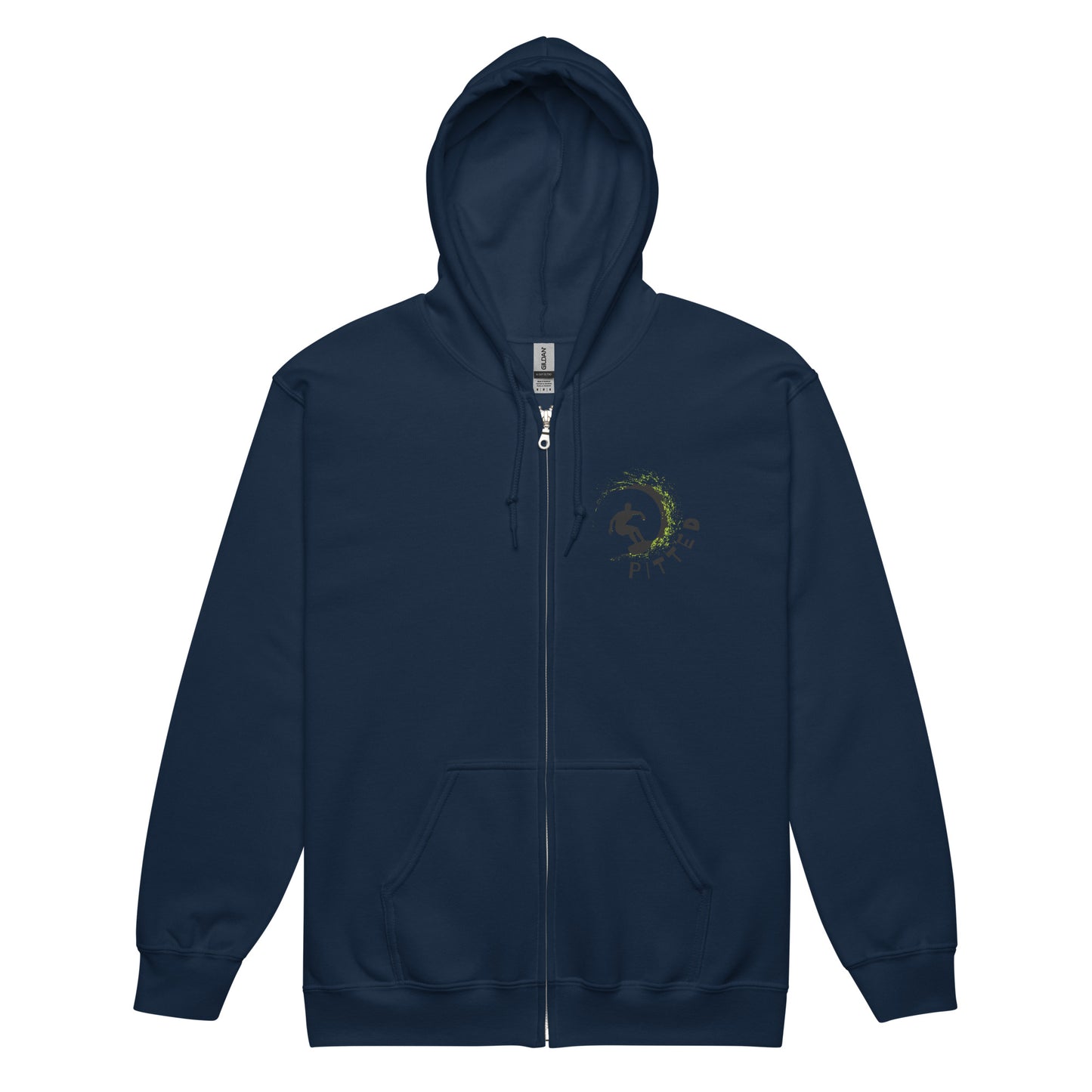 Can’t Catch Me PITTED Hoodie: Comfort Meets Bold Style Zip Up Navy Front