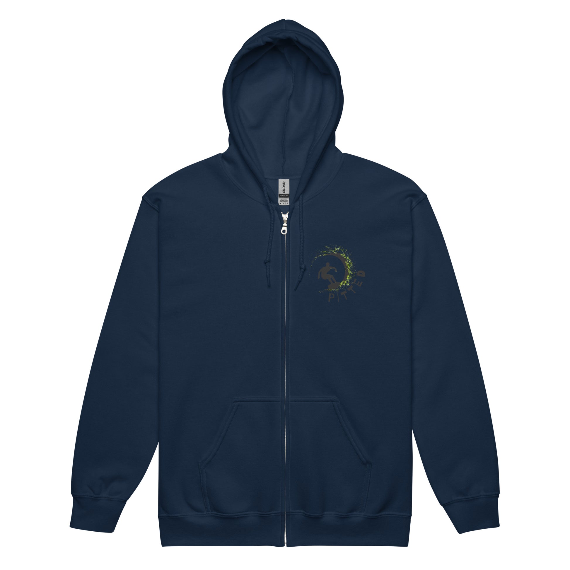 Can’t Catch Me PITTED Hoodie: Comfort Meets Bold Style Zip Up Navy Front