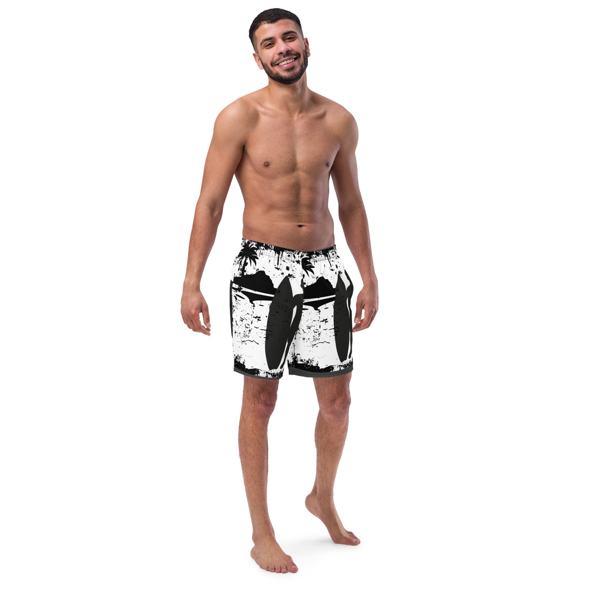 Conquer the Surf with PITTED: Black White Surf Day Trunks
