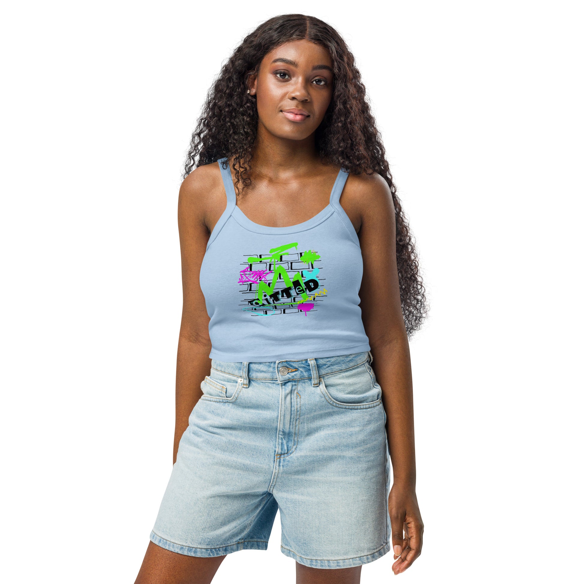 Graffiti Women's Micro-rib Tank Top - Chic & Comfortable