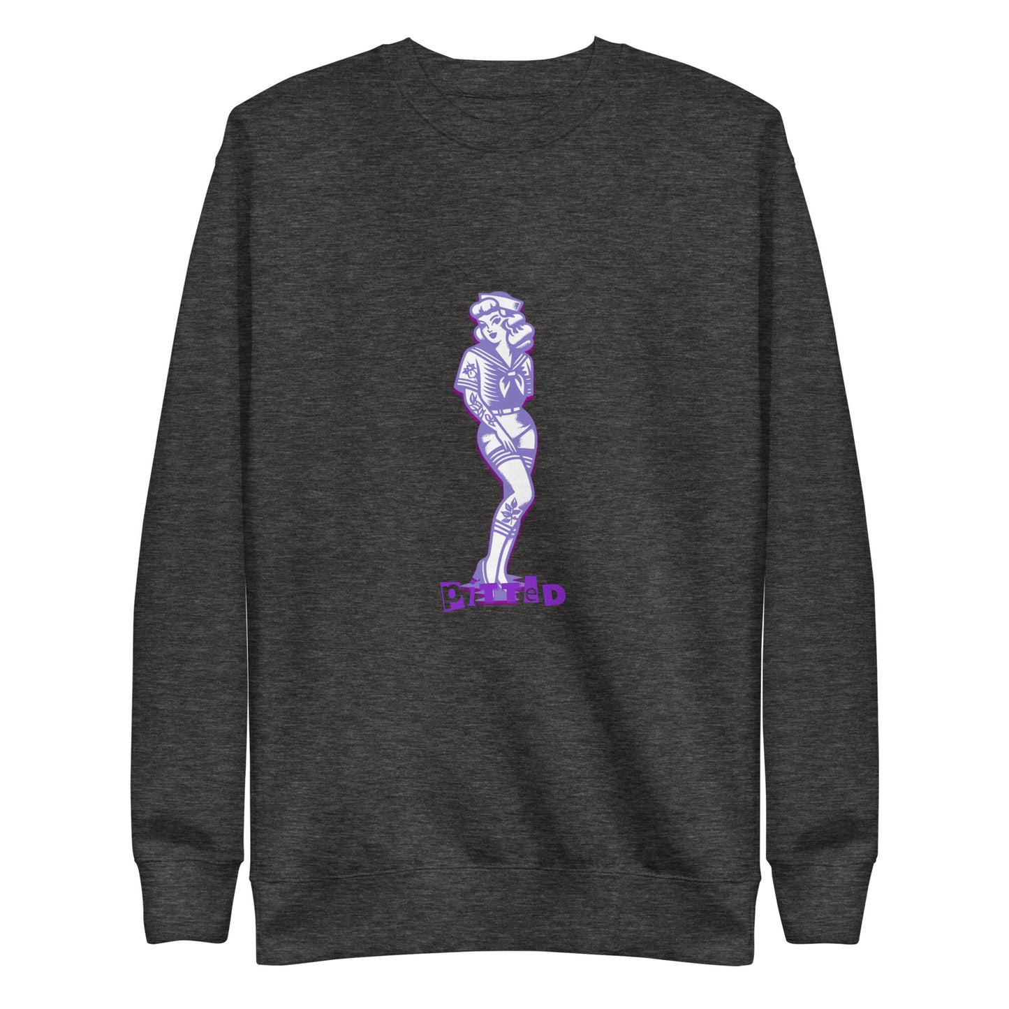 Hey Sailor PITTED Crew Neck: Sail into Bold Comfort Charcoal Heather Grey