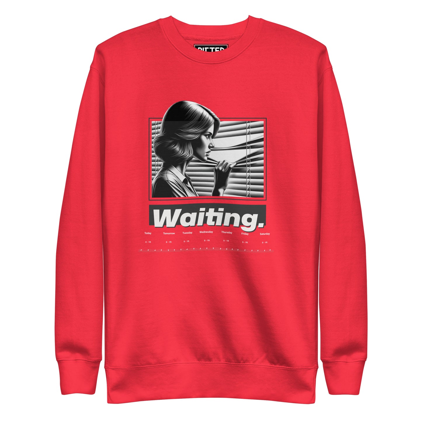 New England Surf Report Crewneck: Bold Style & Comfort Red