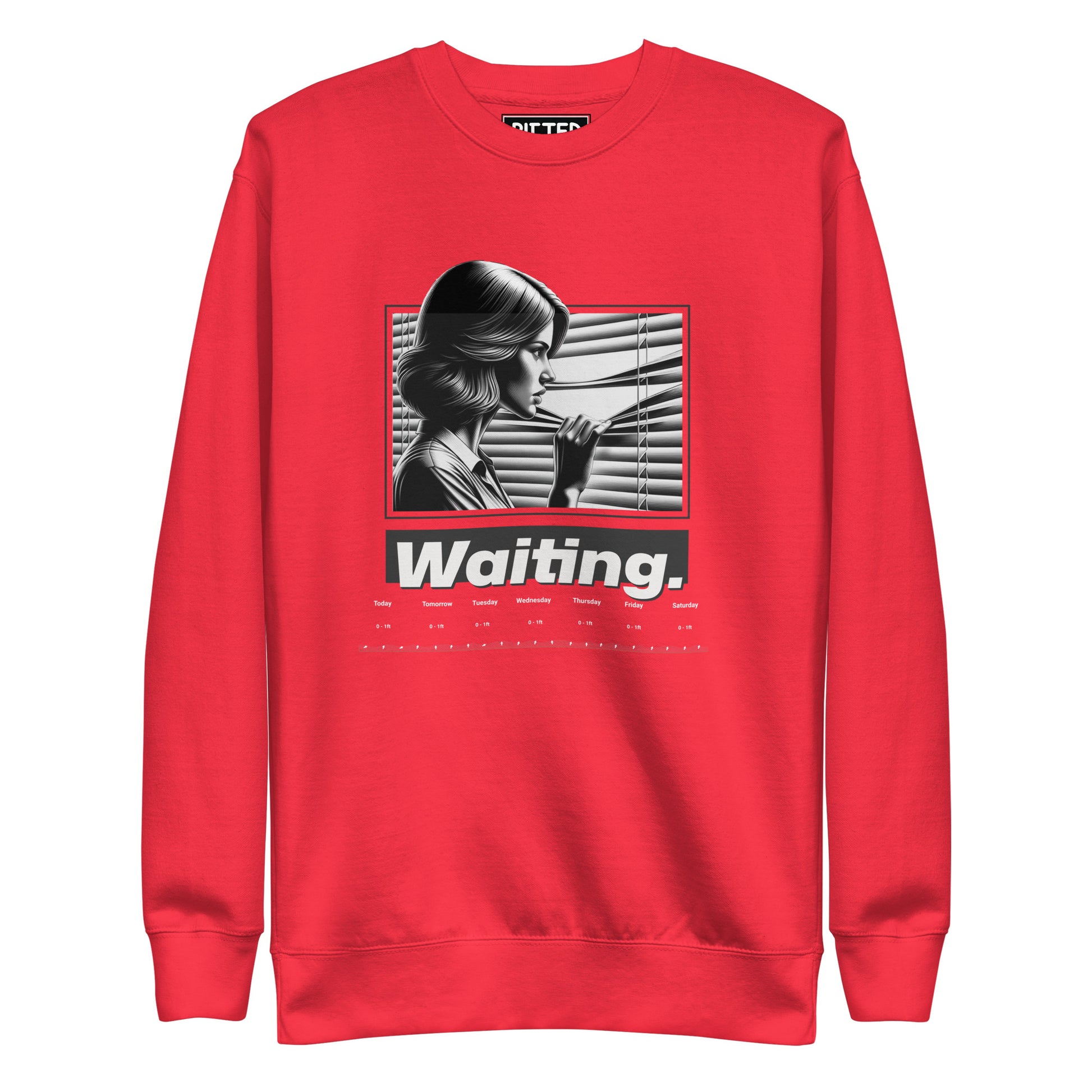New England Surf Report Crewneck: Bold Style & Comfort Red