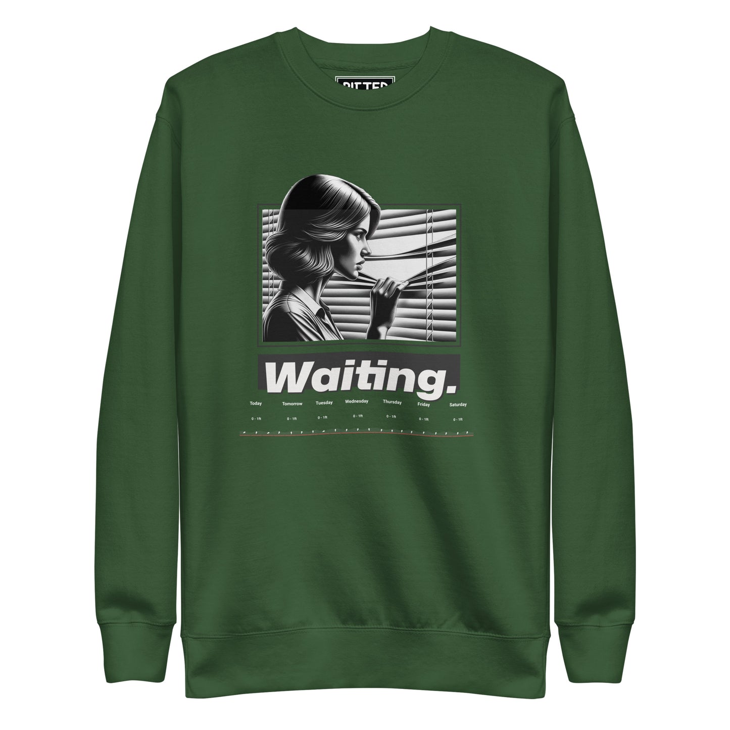 New England Surf Report Crewneck: Bold Style & Comfort Green