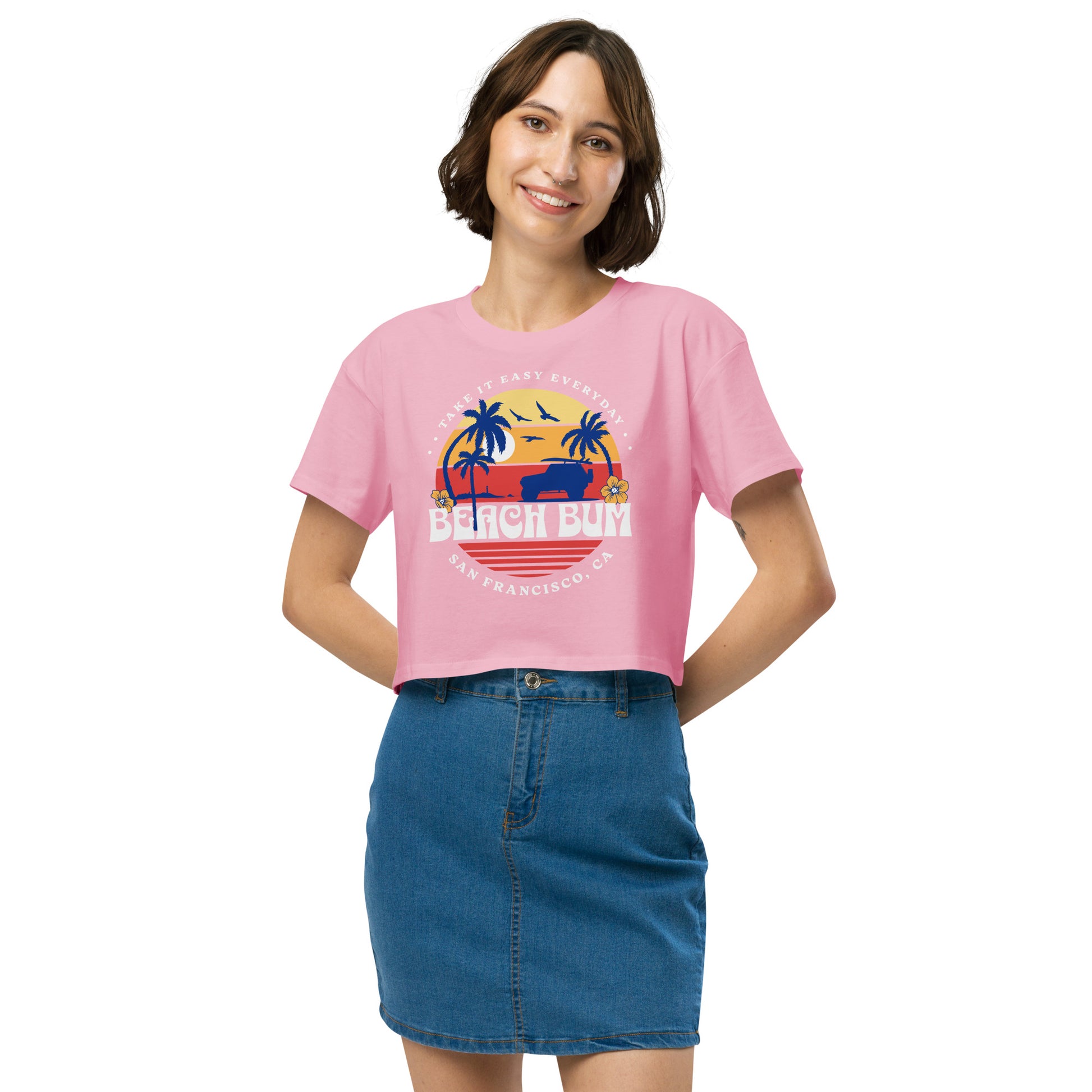 PITTED: Beach Bum Graphic Crop Top - Ride the Waves in Style