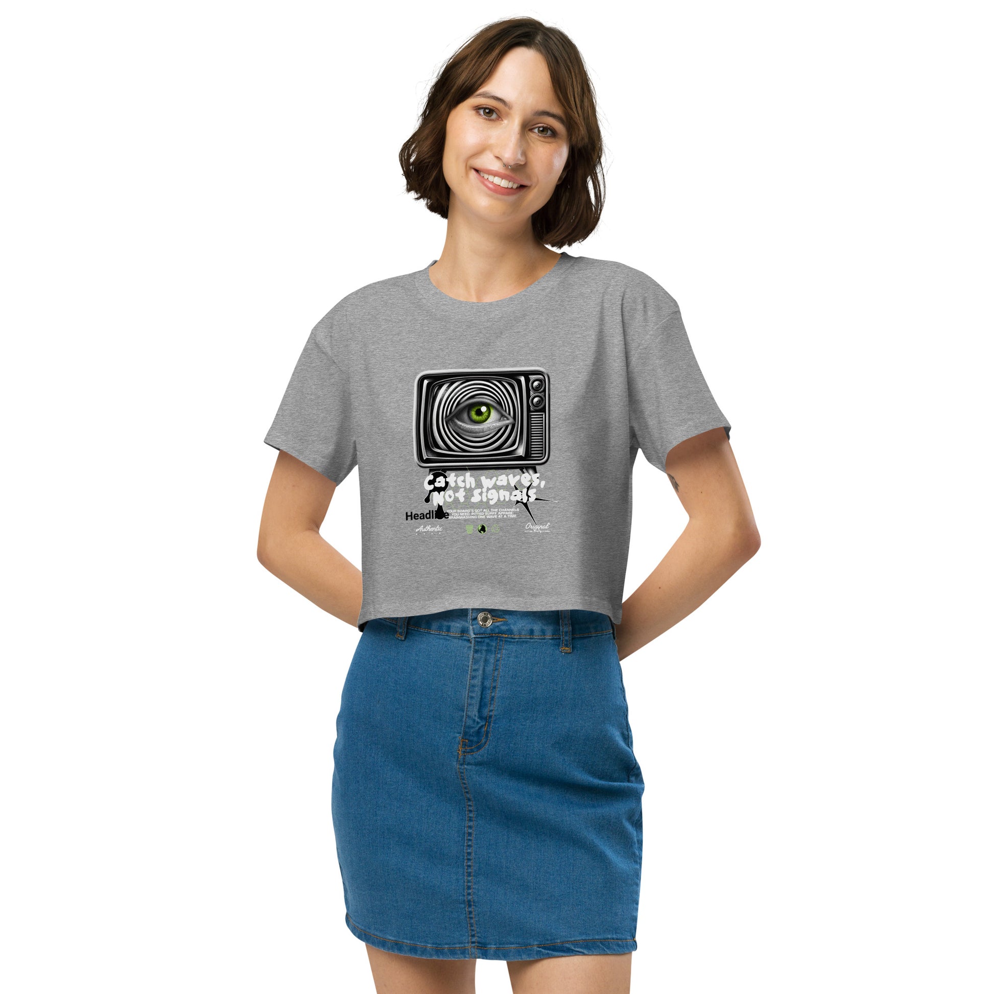 PITTED: Chase Wave Graphic Crop Top – Soft, Stylish, and Eco-Friendly