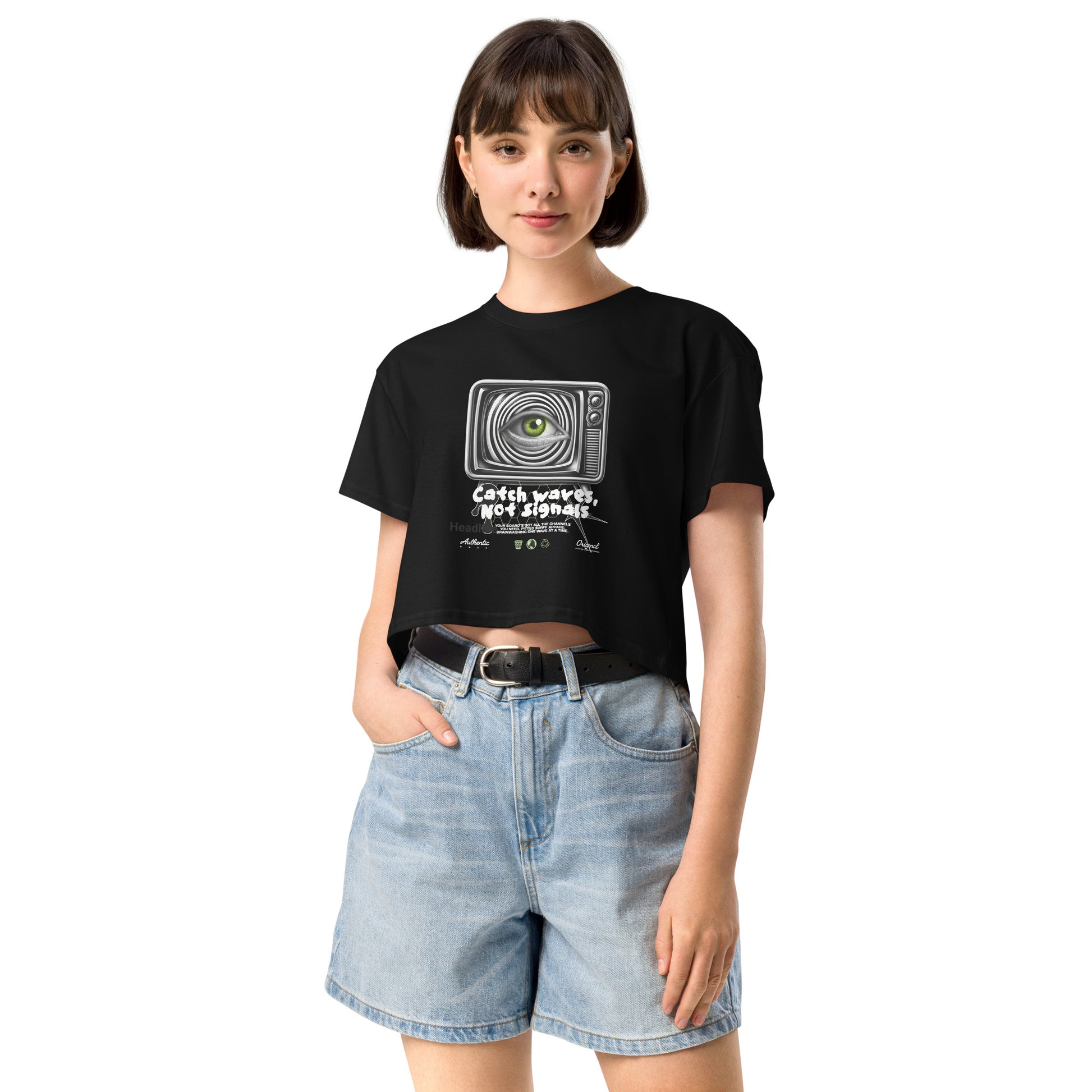 PITTED: Chase Wave Graphic Crop Top – Soft, Stylish, and Eco-Friendly