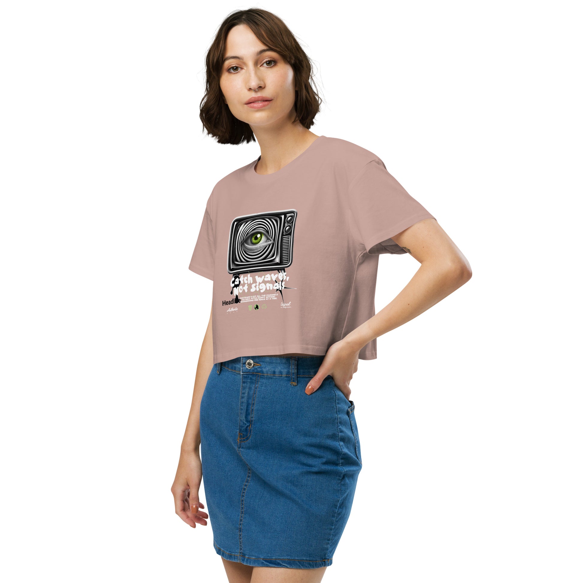 PITTED: Chase Wave Graphic Crop Top – Soft, Stylish, and Eco-Friendly