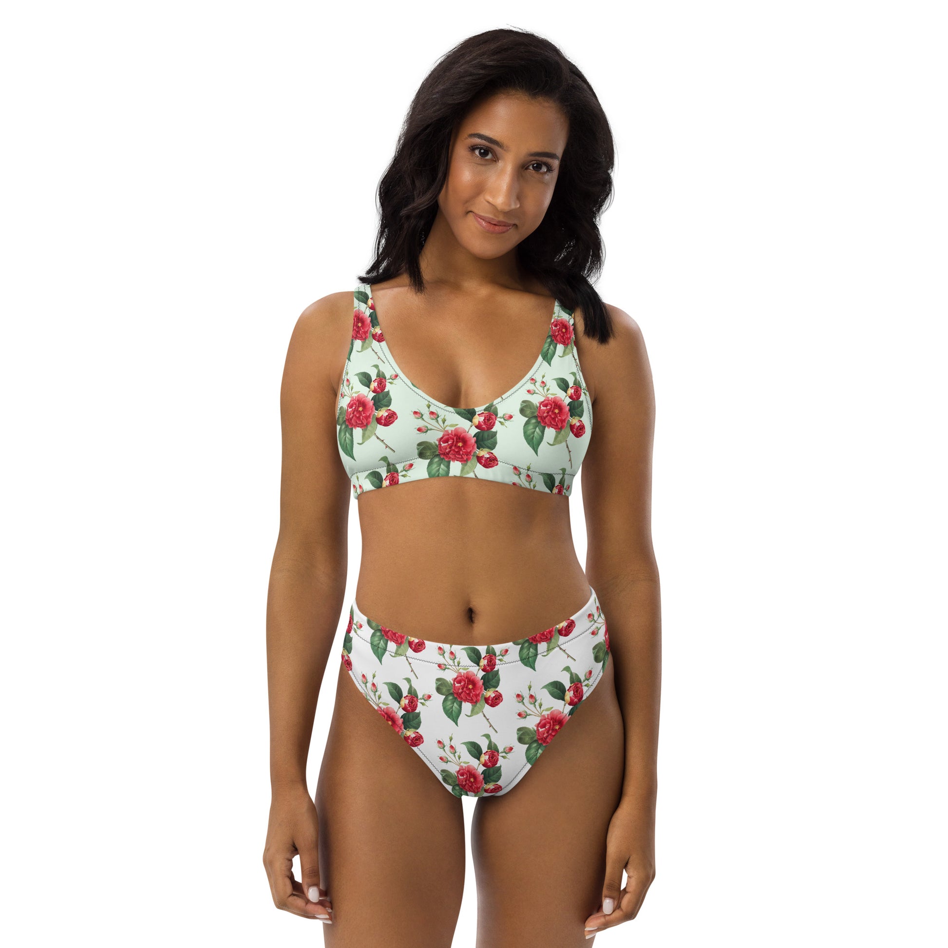 PITTED Classic Rose Floral Bikini – Chic & Eco-Friendly Swimwear