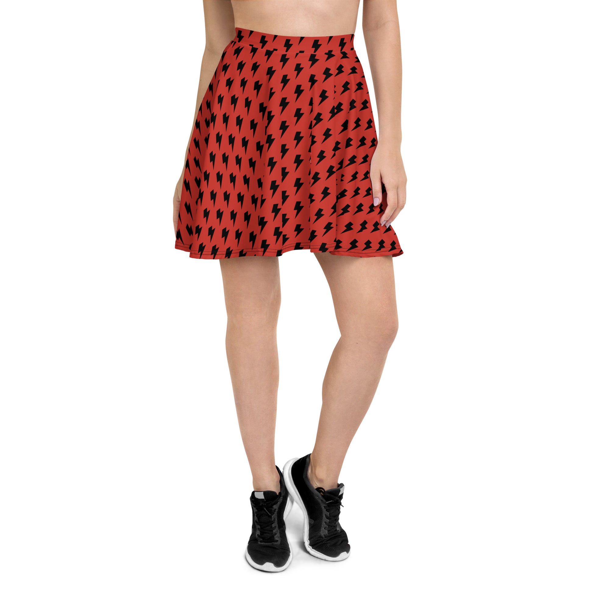 PITTED: Electrify Your Look with the PITTED Lightning Pattern Red Skirt