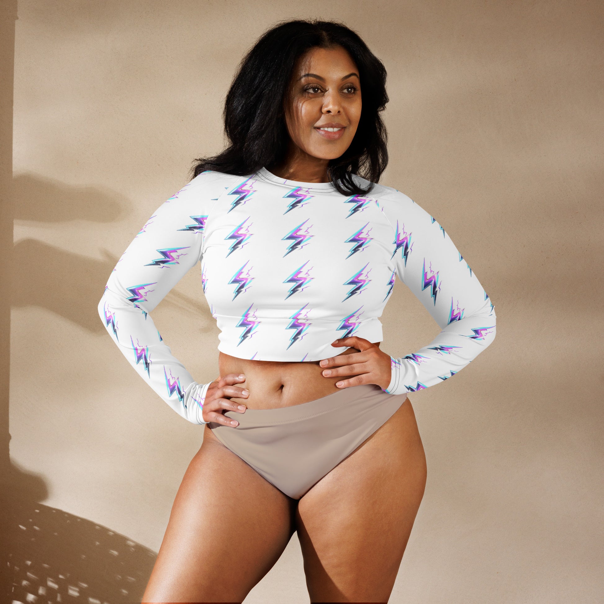 PITTED: Hyperwave Lightning Bolt Crop Top: Eco-Friendly & Trendy