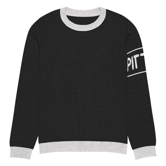 Product mockupPITTED Knitted Crew Neck: Cozy Style With an Edgy Twist Black Front