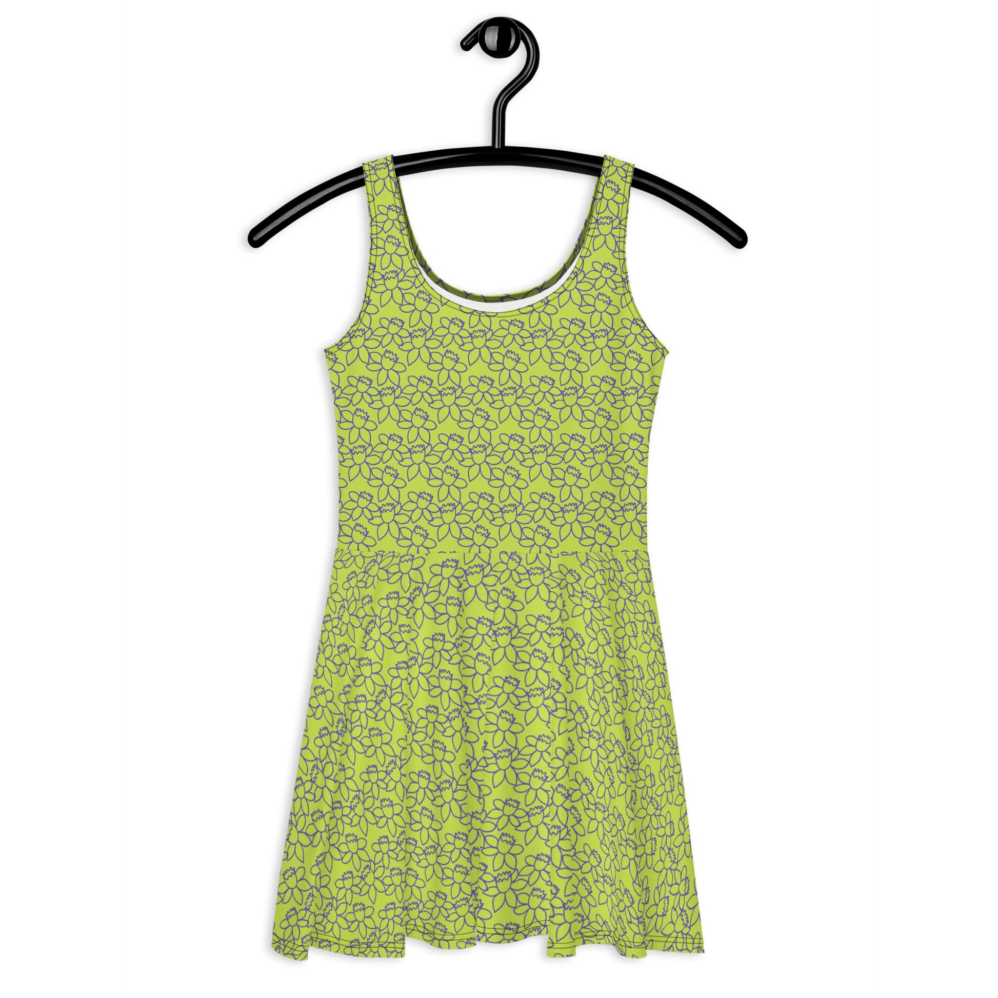 PITTED: Purple Flower Skater Dress: Vibrant & Eco-Friendly Fashion