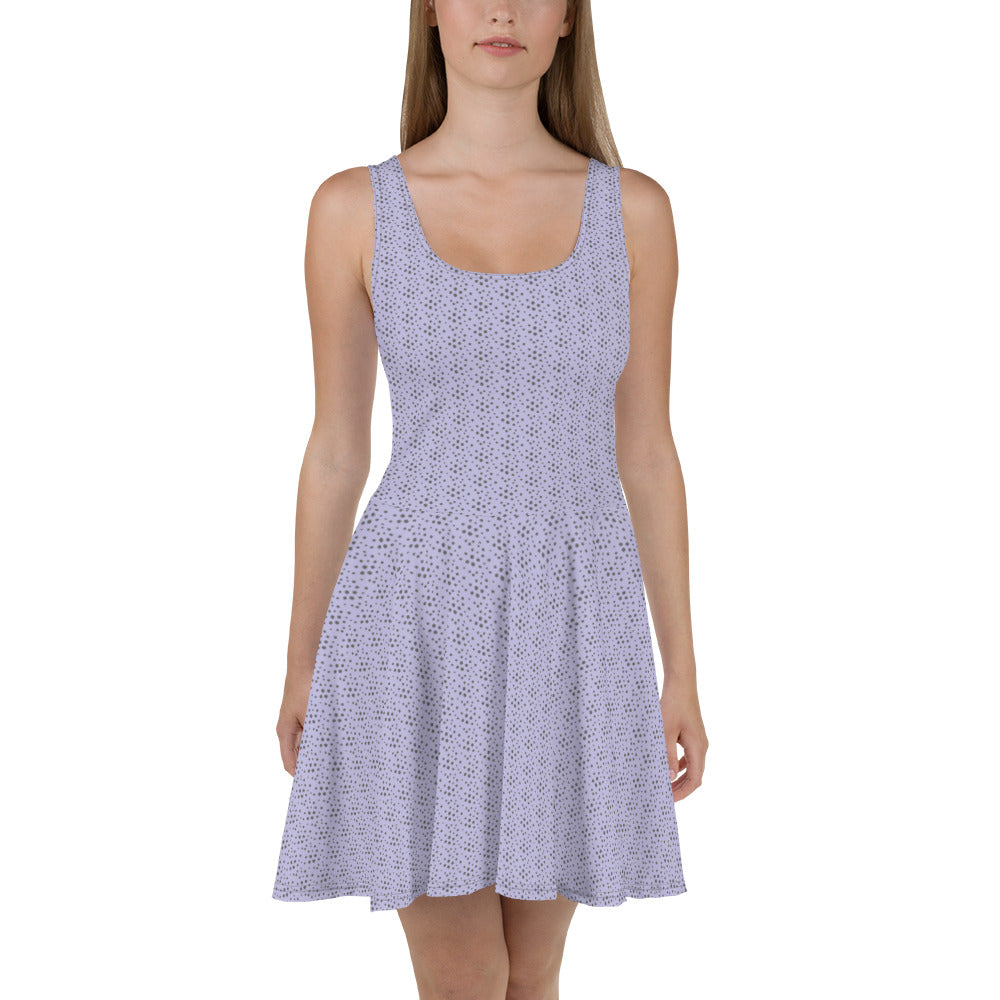 PITTED: Purple Spray Skater Dress, Chic & Eco-Friendly Style
