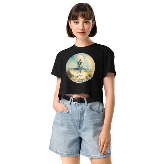 PITTED: Skeleton Beach Graphic Crop Top – Bold & Comfortable Style