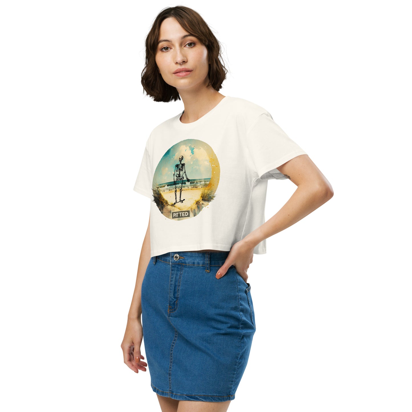 PITTED: Skeleton Beach Graphic Crop Top – Bold & Comfortable Style
