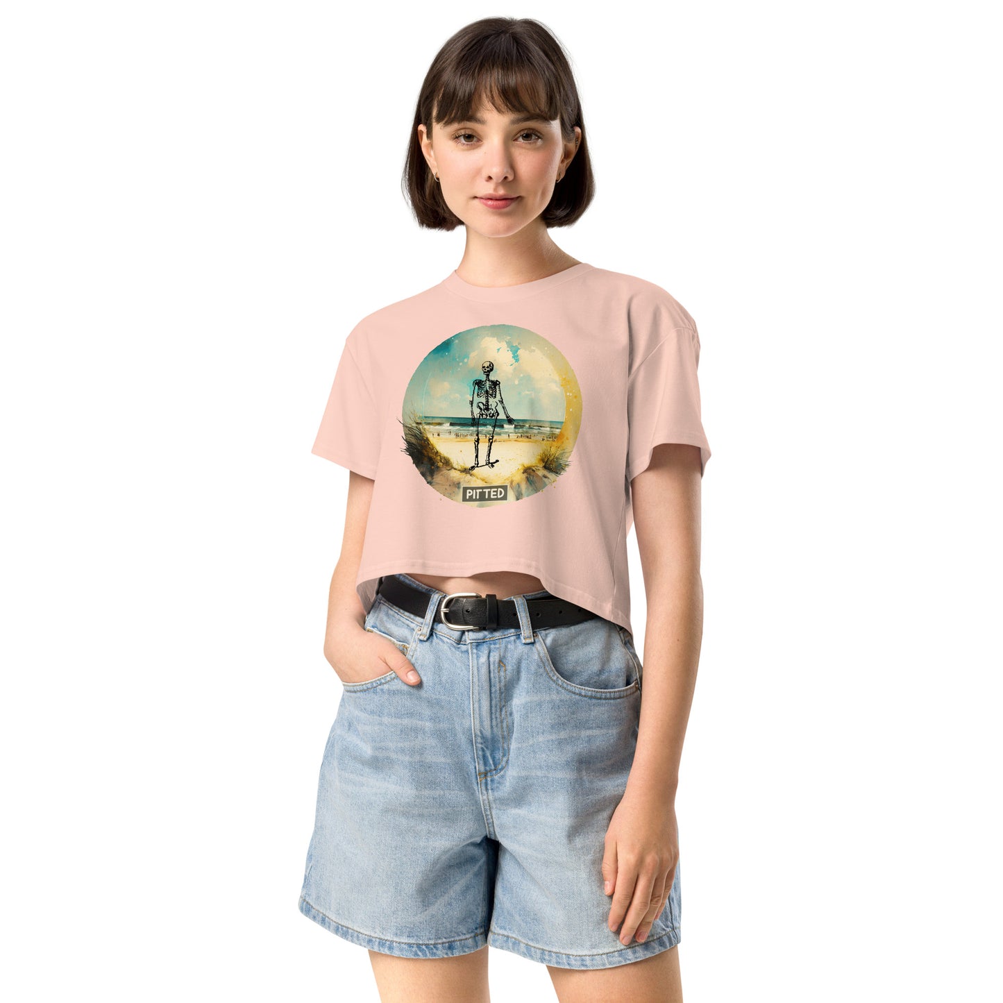 PITTED: Skeleton Beach Graphic Crop Top – Bold & Comfortable Style