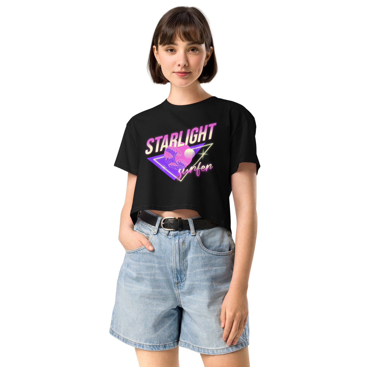 PITTED: Starlight Surfer Graphic Crop Top – Soft, Trendy, and Eco-Friendly