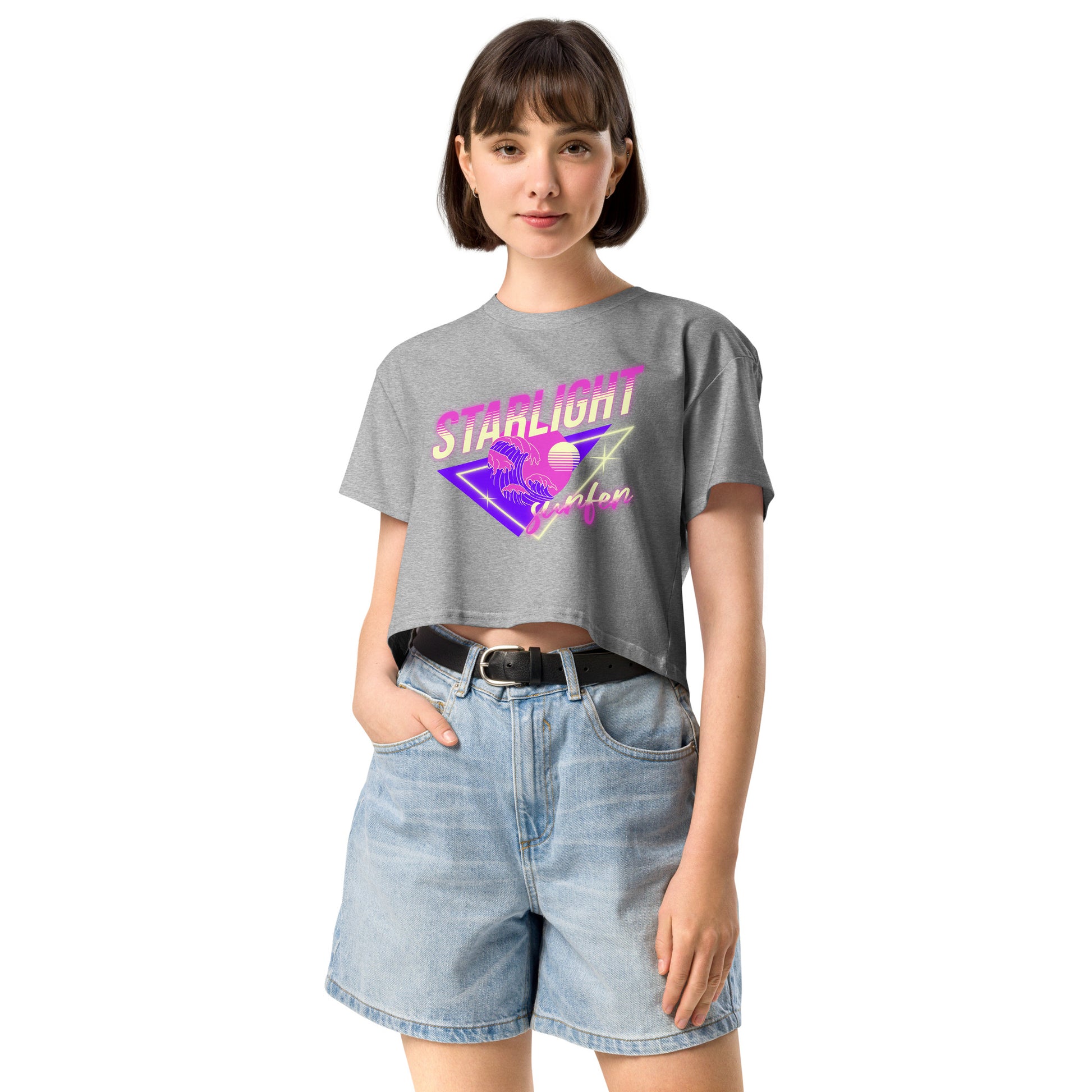 PITTED: Starlight Surfer Graphic Crop Top – Soft, Trendy, and Eco-Friendly
