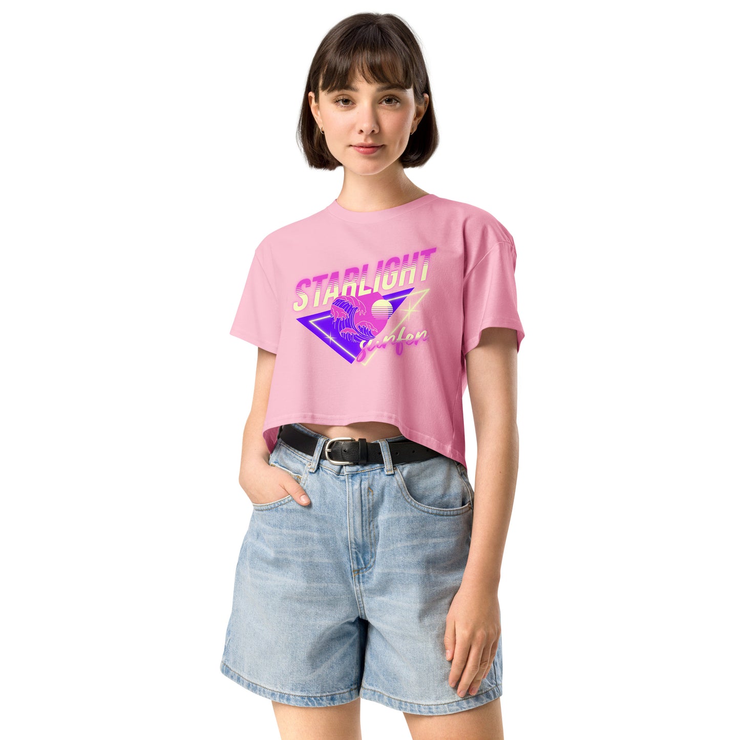 PITTED: Starlight Surfer Graphic Crop Top – Soft, Trendy, and Eco-Friendly