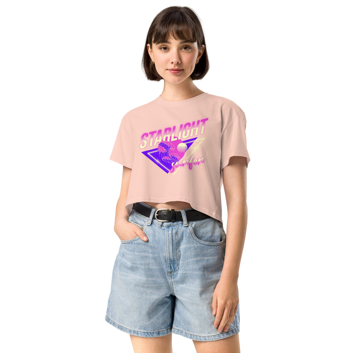 PITTED: Starlight Surfer Graphic Crop Top – Soft, Trendy, and Eco-Friendly