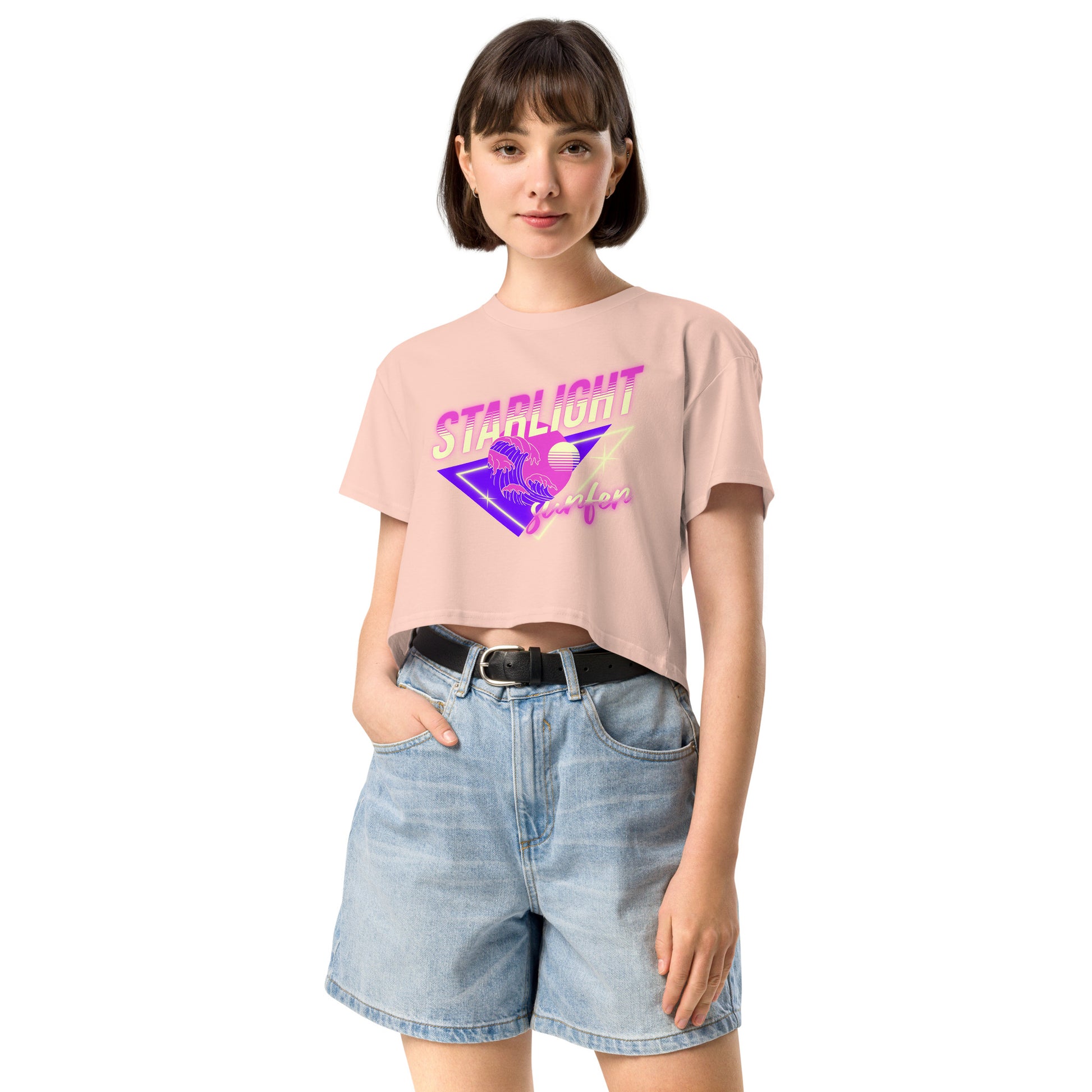 PITTED: Starlight Surfer Graphic Crop Top – Soft, Trendy, and Eco-Friendly