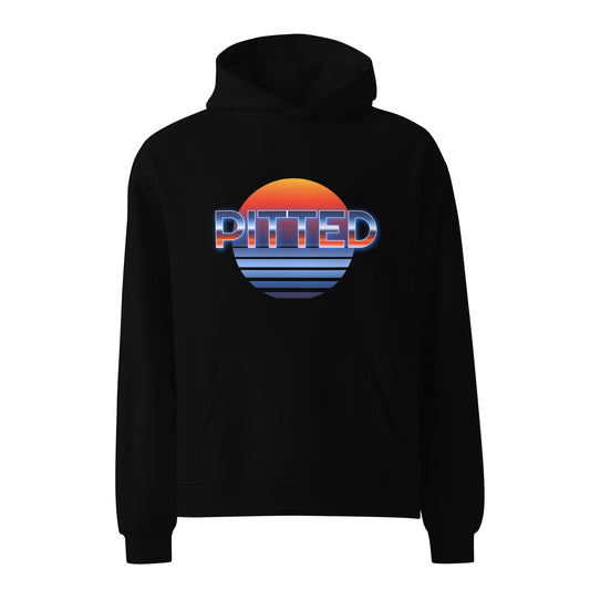 PITTED VISION Hoodie: Oversized Comfort, Bold Style Black 