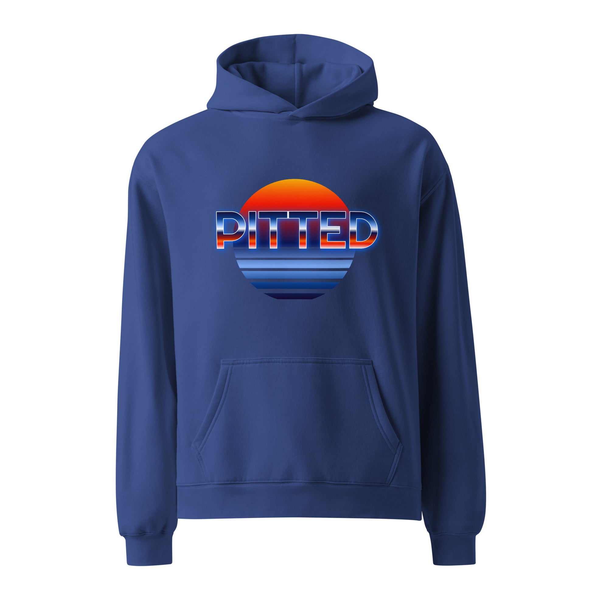 PITTED VISION Hoodie: Oversized Comfort, Bold Style Cobalt 