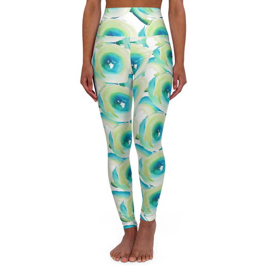 PITTED Water Color Green Dreams Yoga Leggings | Vibrant & Stylish


