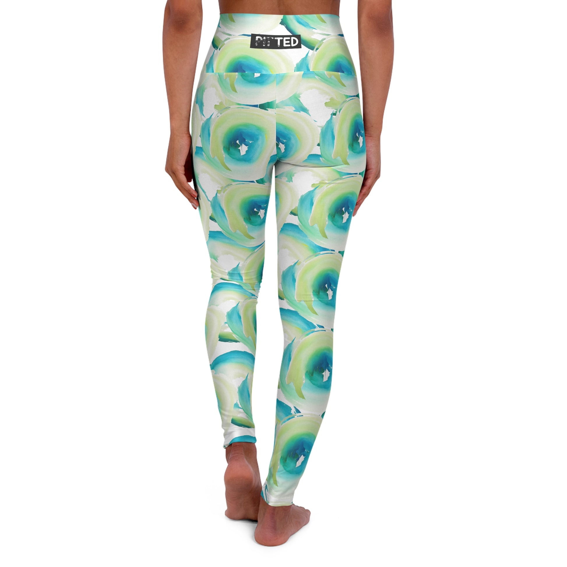 PITTED Water Color Green Dreams Yoga Leggings | Vibrant & Stylish

