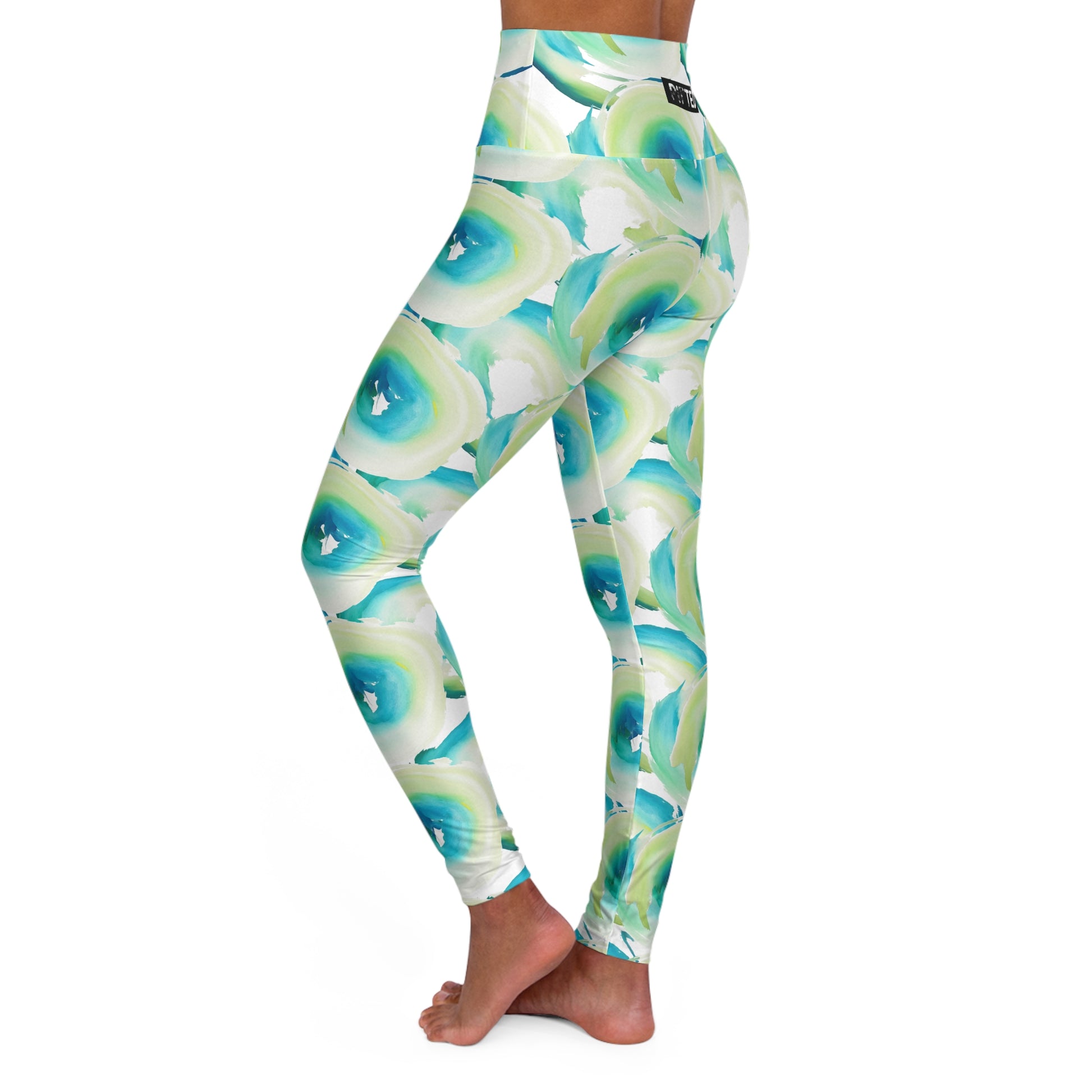 PITTED Water Color Green Dreams Yoga Leggings | Vibrant & Stylish

