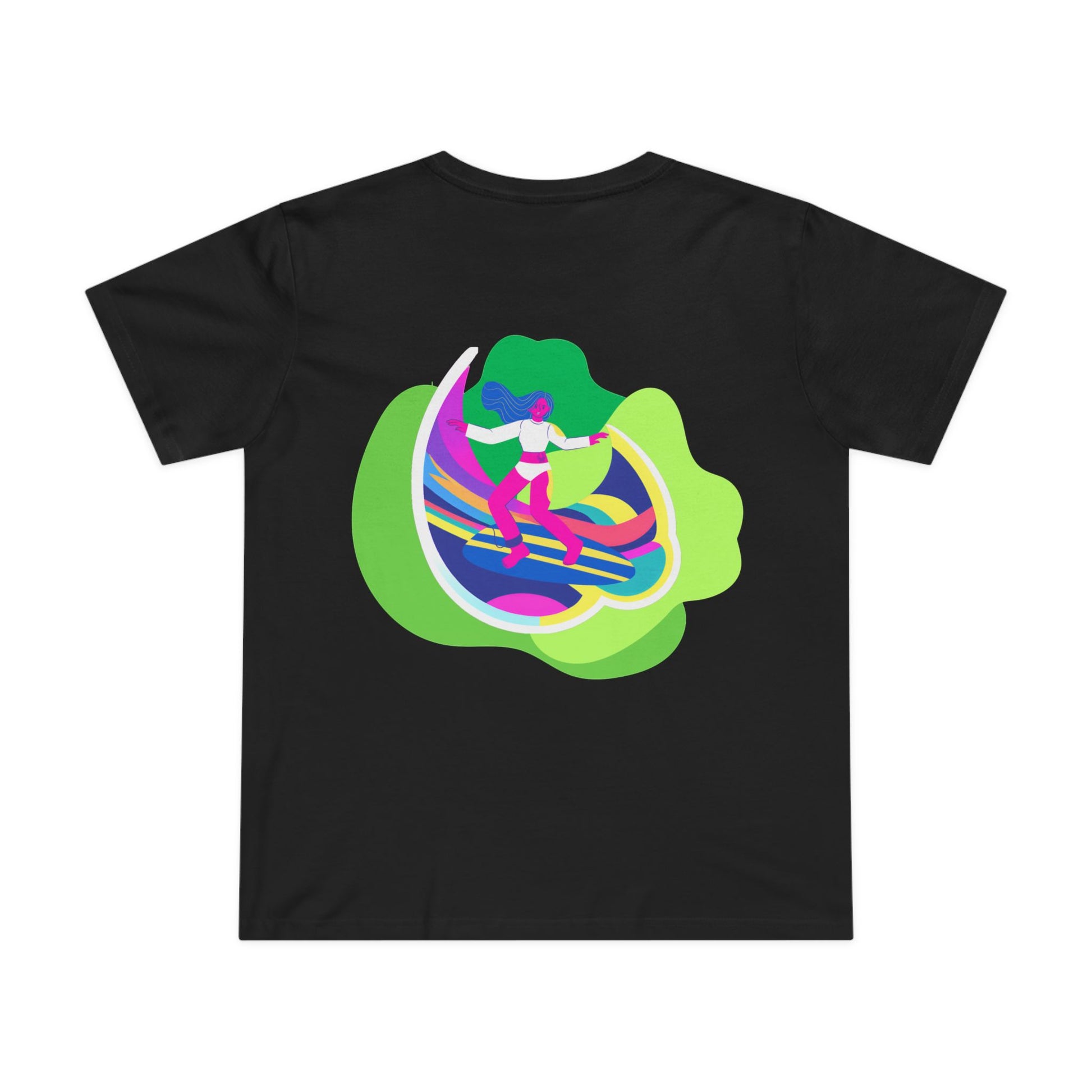 Peaceful Surfing Graphic Tee – Soft & Ethical Women's Shirt