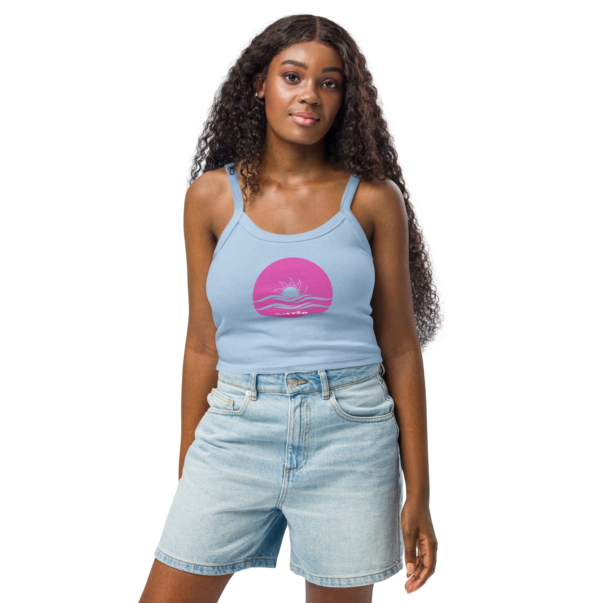 Pink Sunset Micro-Rib Tank Top | Chic & Sustainable Style