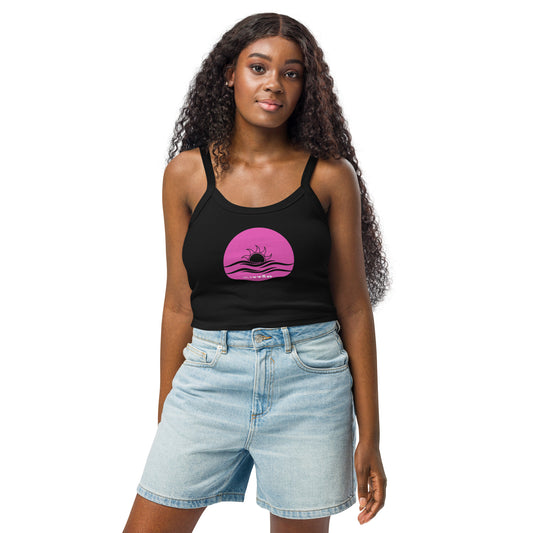 Pink Sunset Micro-Rib Tank Top | Chic & Sustainable Style