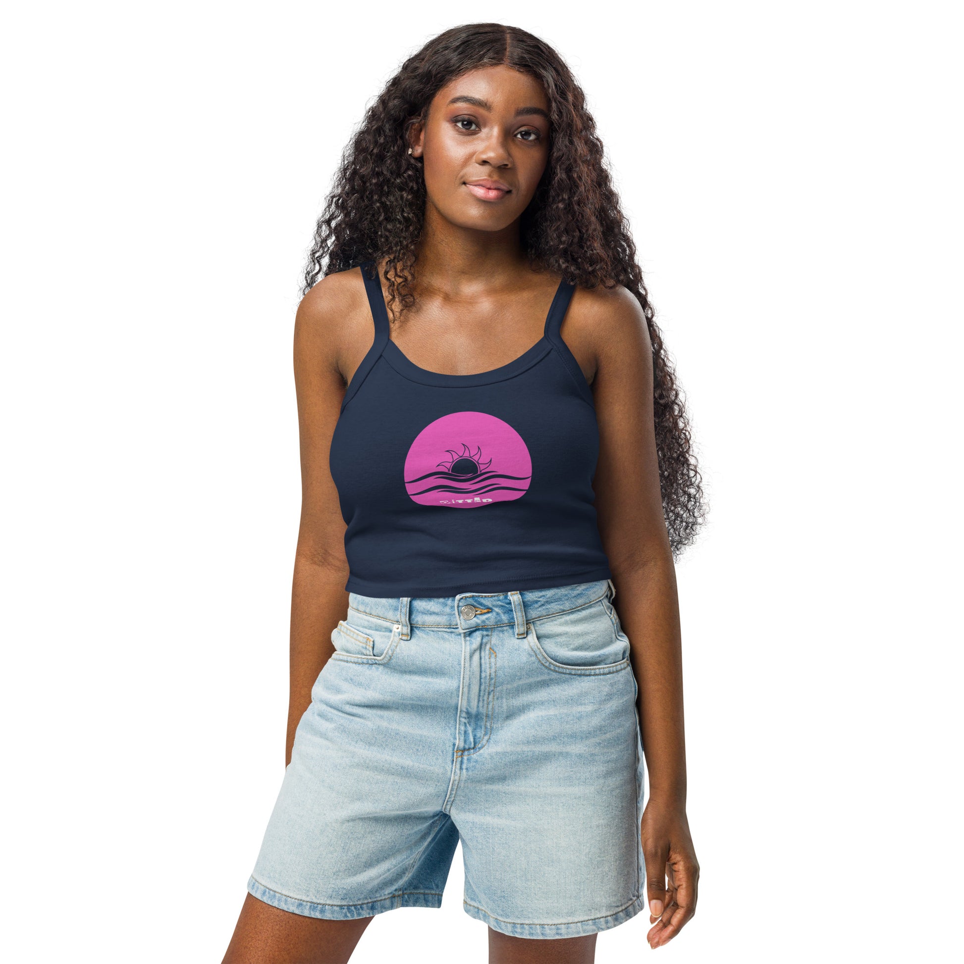 Pink Sunset Micro-Rib Tank Top | Chic & Sustainable Style