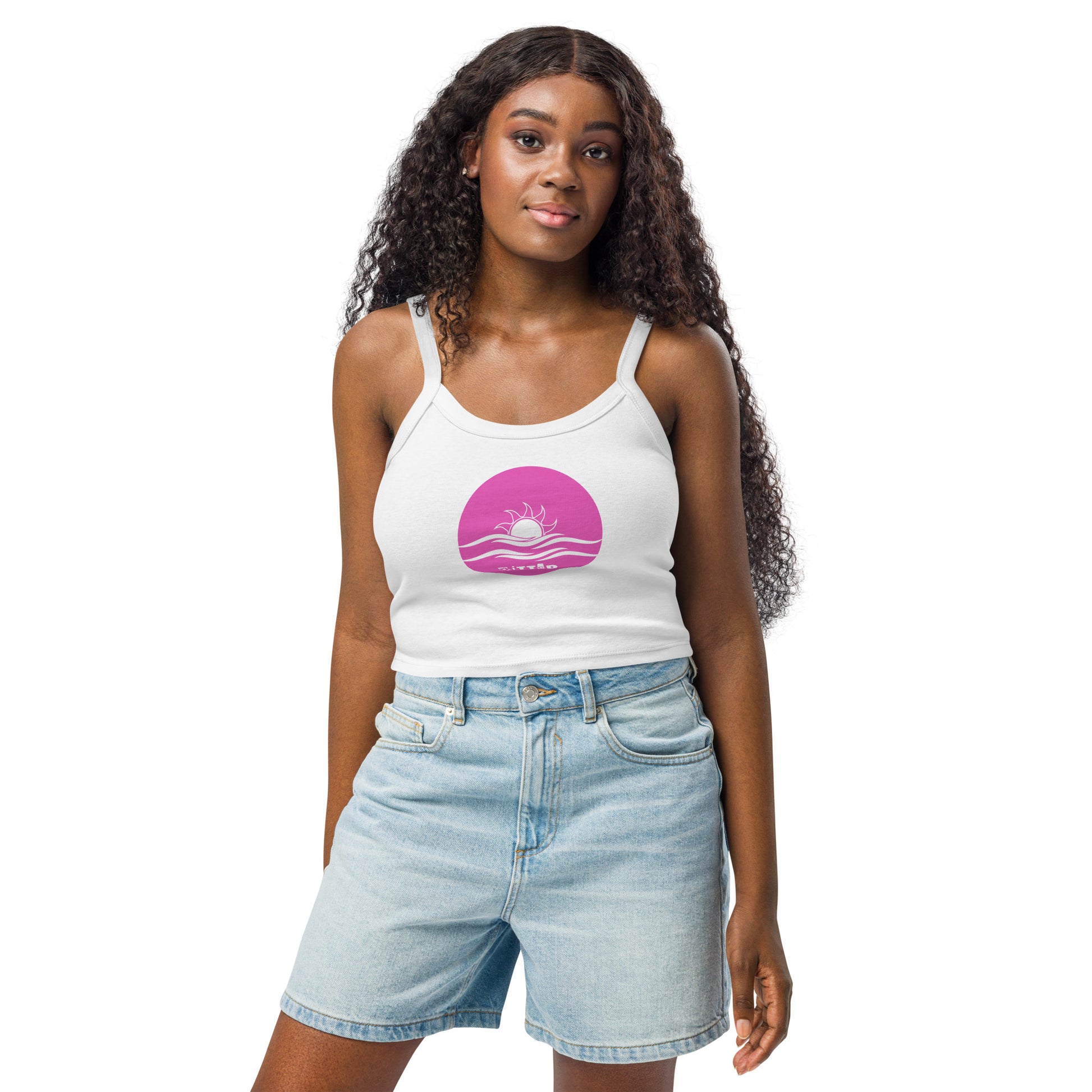 Pink Sunset Micro-Rib Tank Top | Chic & Sustainable Style