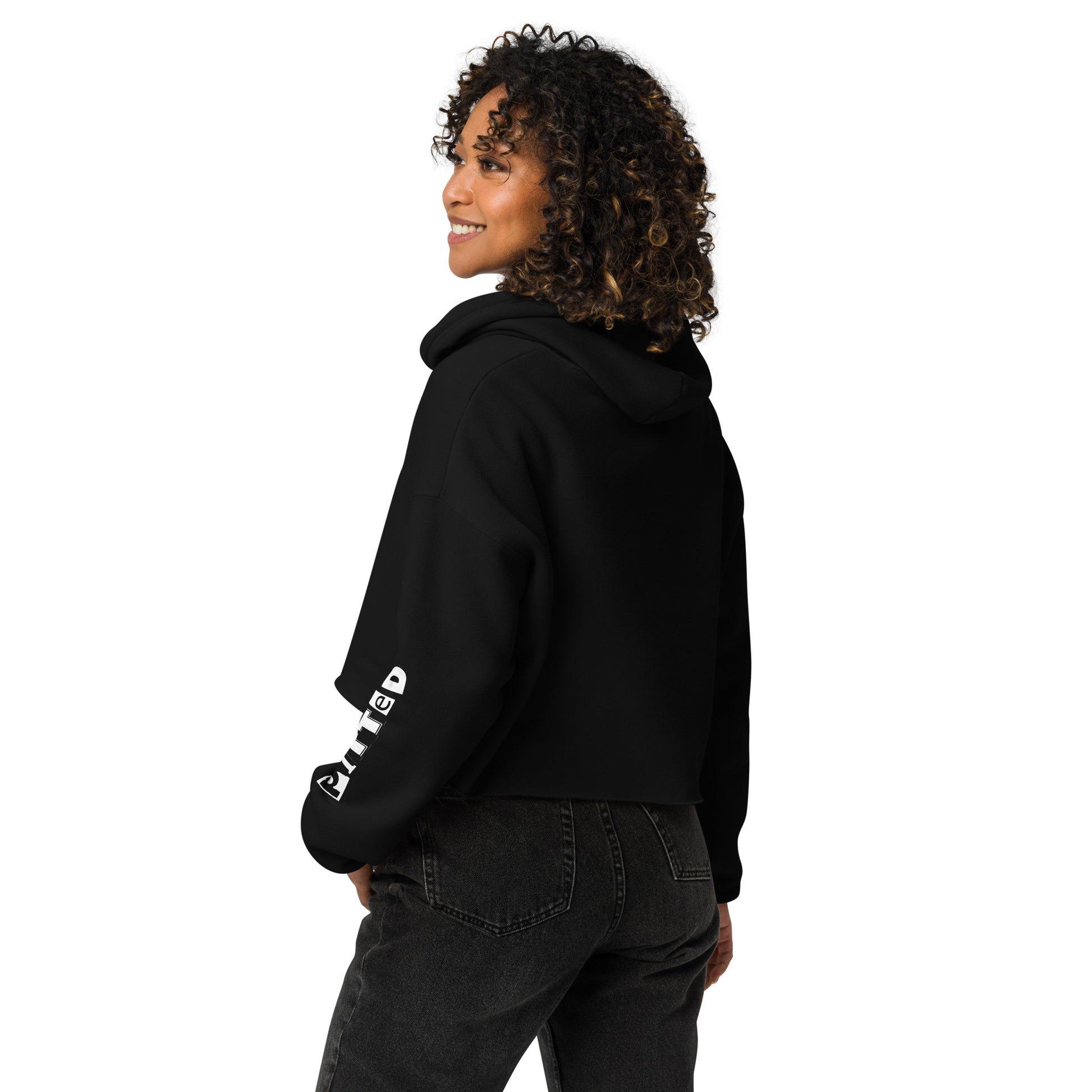 Stylish Sunset Wave Women's Crop Hoodie - PITTED