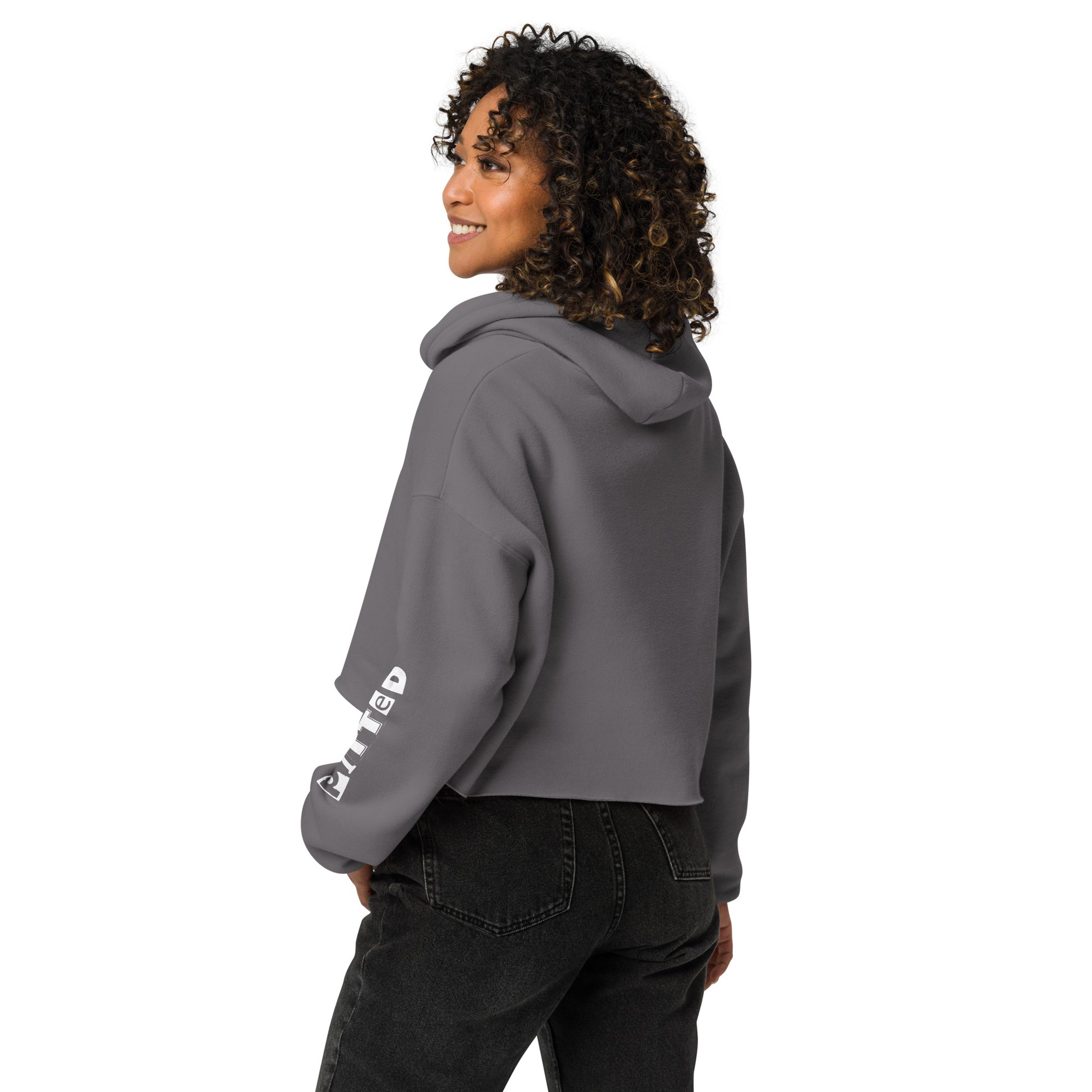 Stylish Sunset Wave Women's Crop Hoodie - PITTED