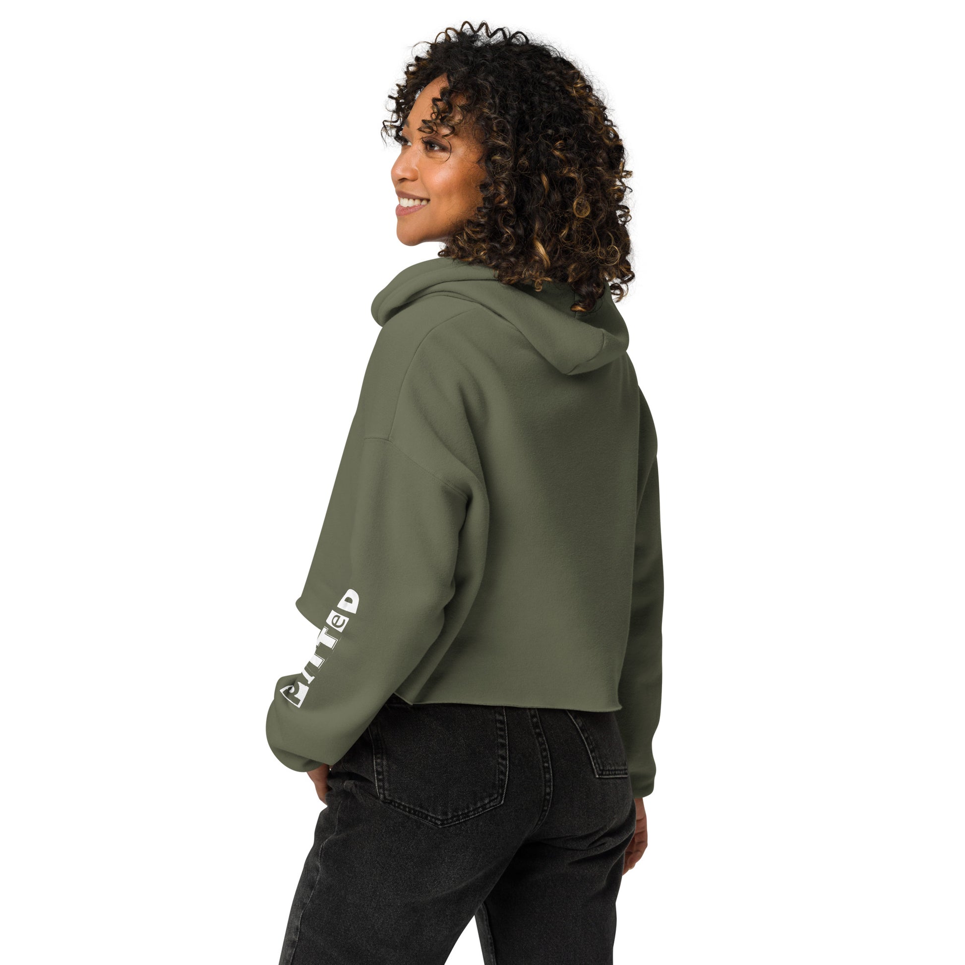 Stylish Sunset Wave Women's Crop Hoodie - PITTED