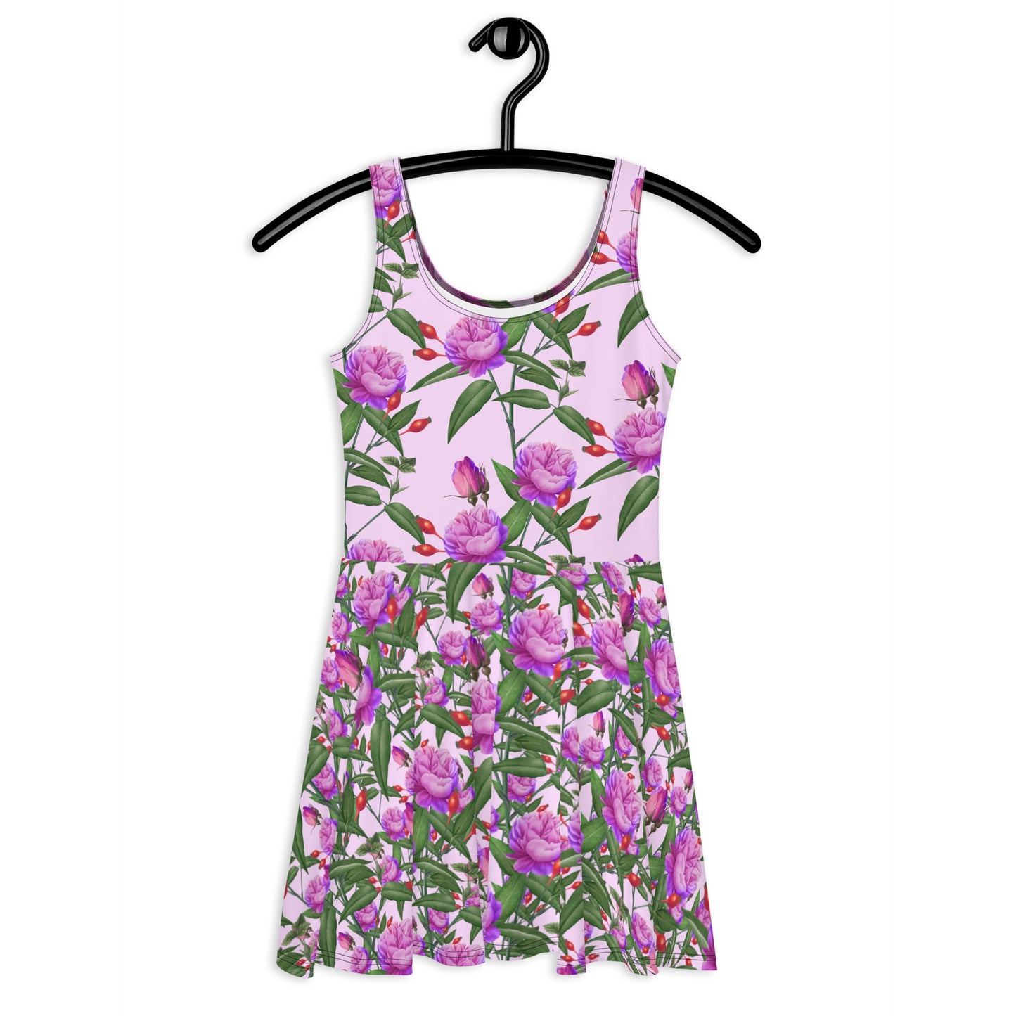 PITTED: Lavender Floral Skater Dress Elegant & Eco-Friendly