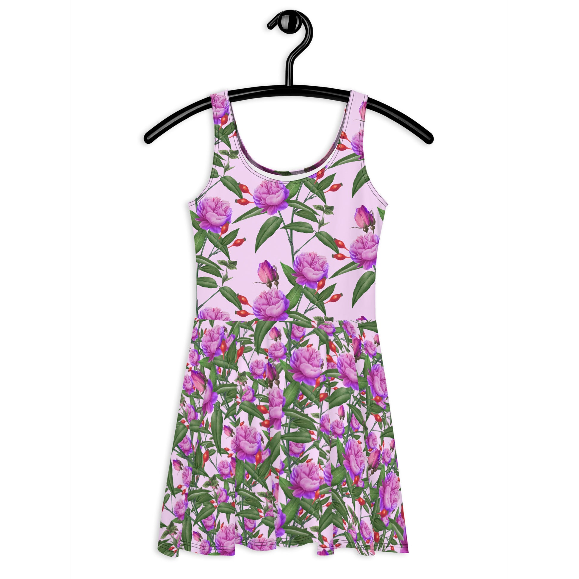 PITTED: Lavender Floral Skater Dress Elegant & Eco-Friendly