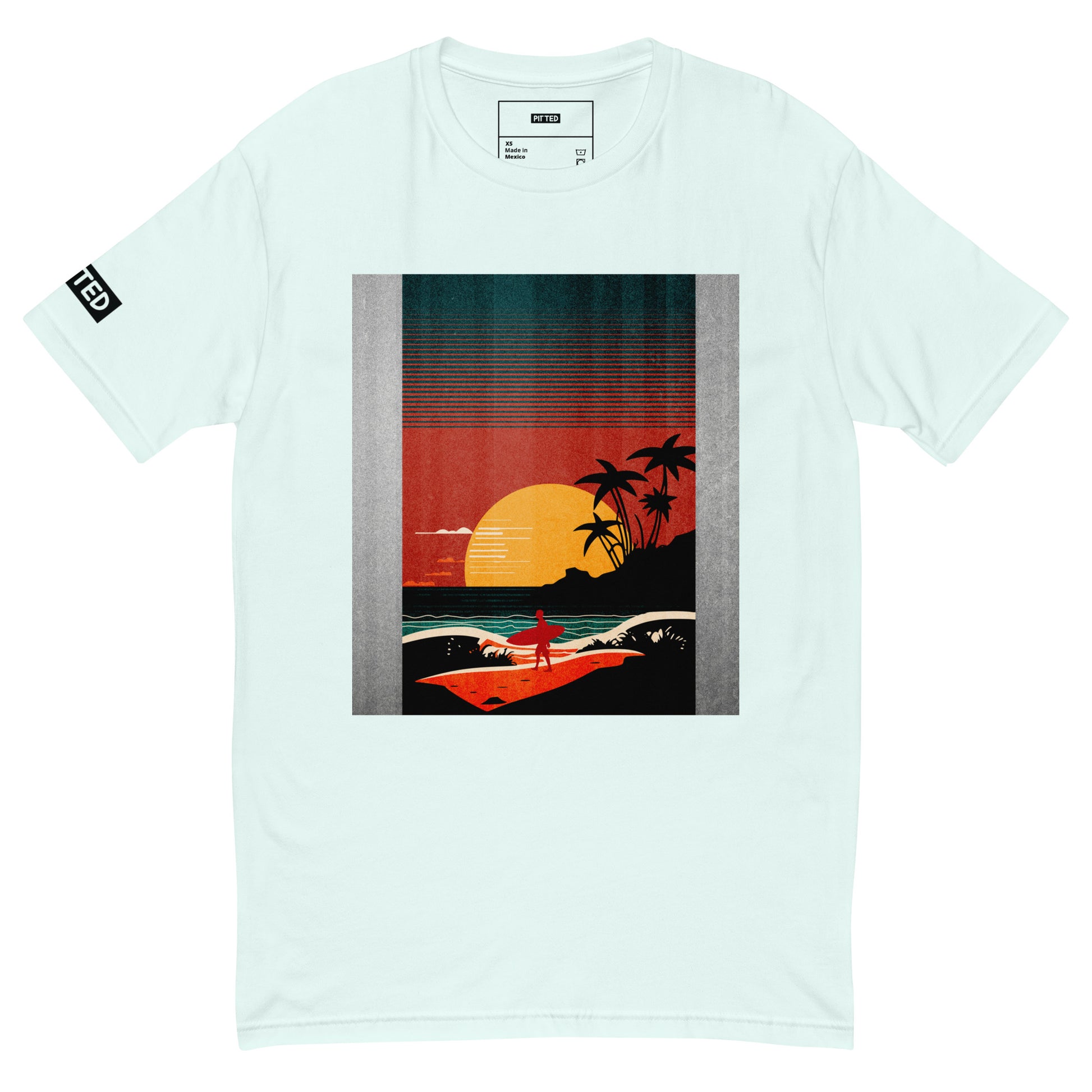 Ride the Last Wave with PITTED Men's Graphic T-shirt White