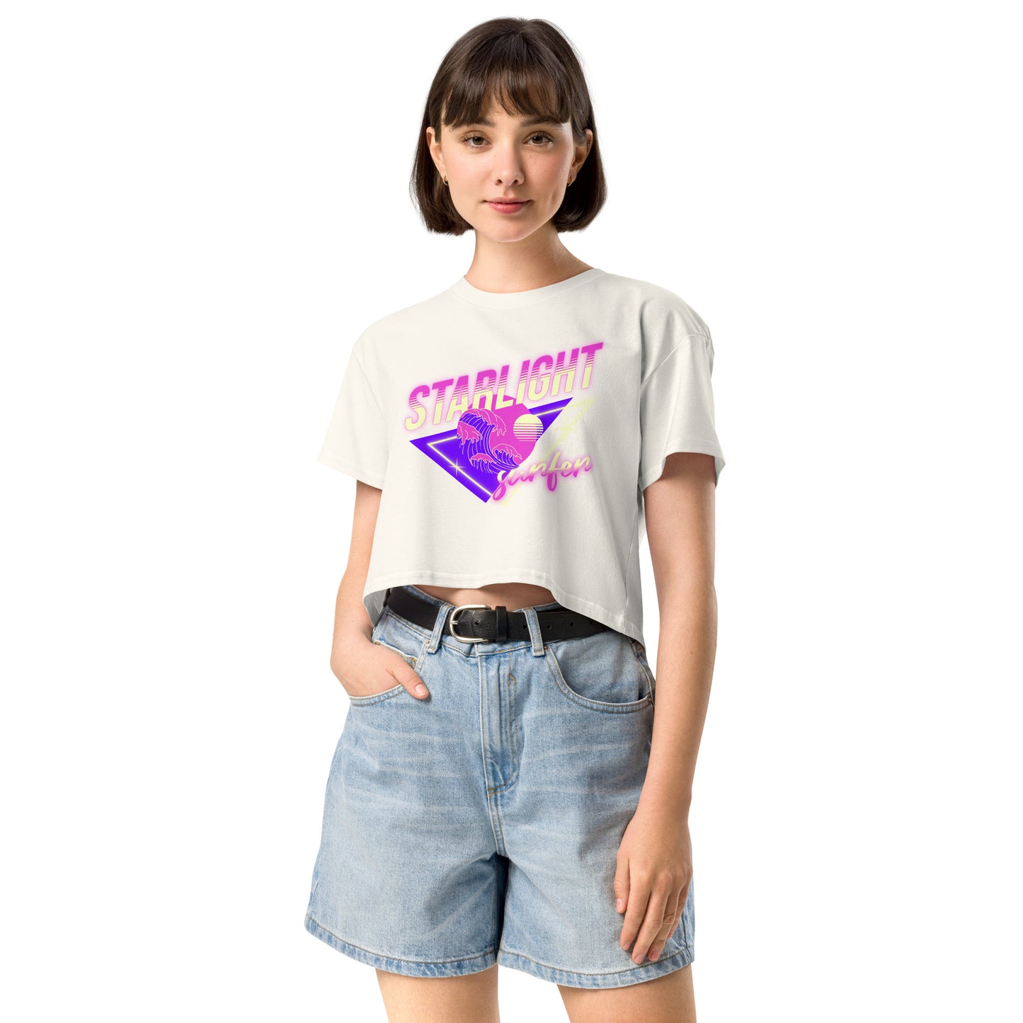PITTED: Starlight Surfer Graphic Crop Top – Soft, Trendy, and Eco-Friendly
